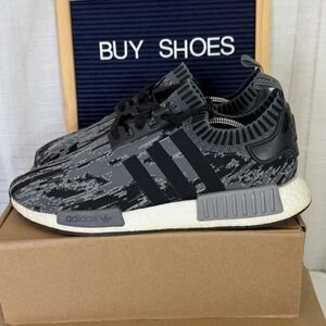 Adidas NMD R1 Primeknit Grey Three Mens Size 11 Running Shoes BZ0223 GUC!